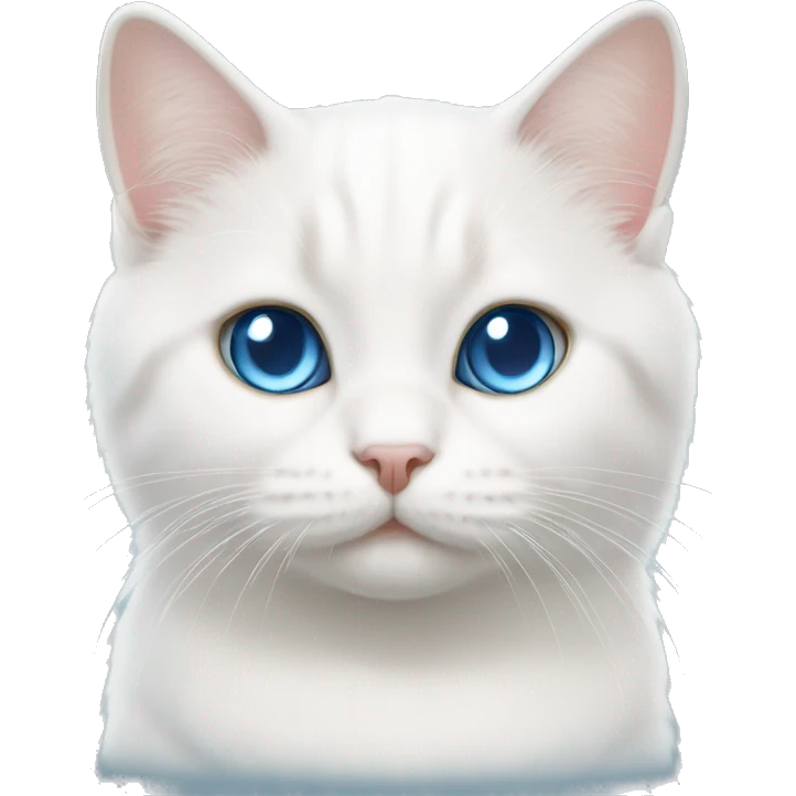 White munchkin cat standing blue eyes emoji