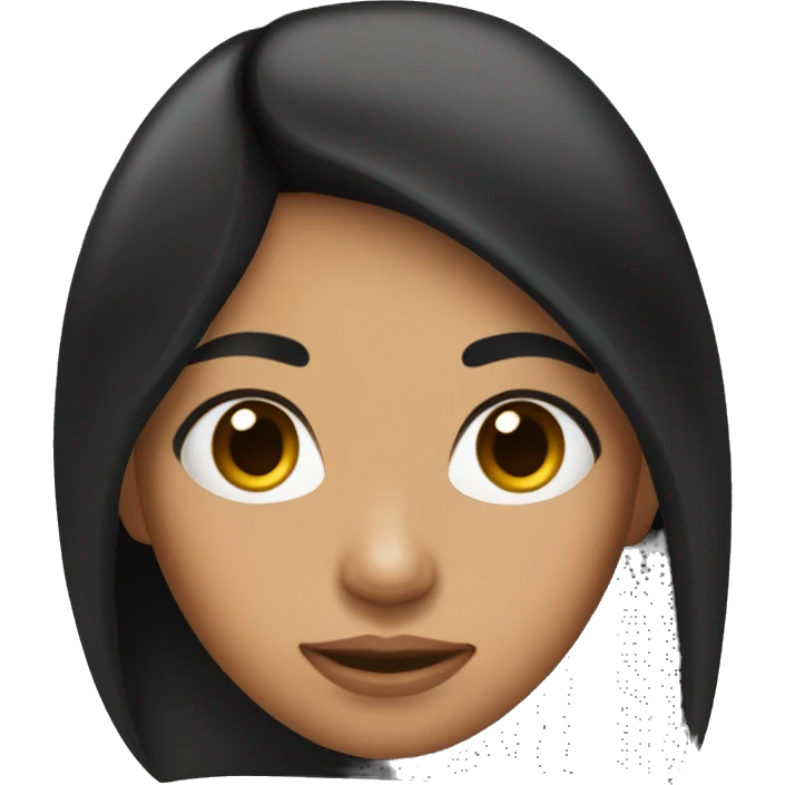 Long black hair and tan skin girl emoji