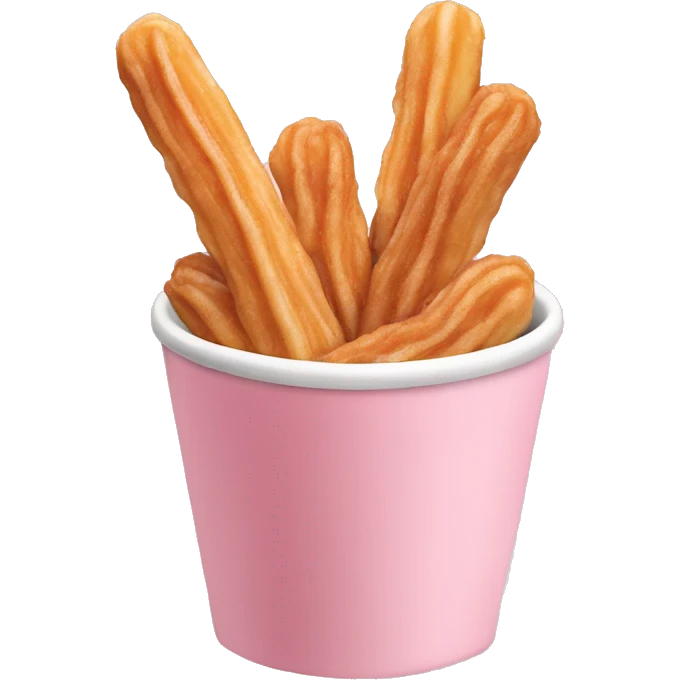 Churros inside a baby pink cup emoji