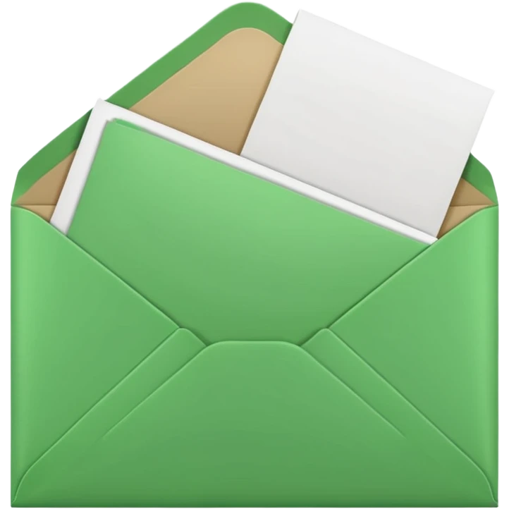 green envelope with letter in it emoji