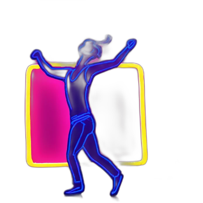  male dancer neon sign booty emoji