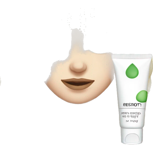 White girl green eyes applying face cream  emoji