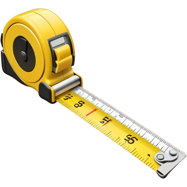 Yellow tape measure unrolled on table emoji
