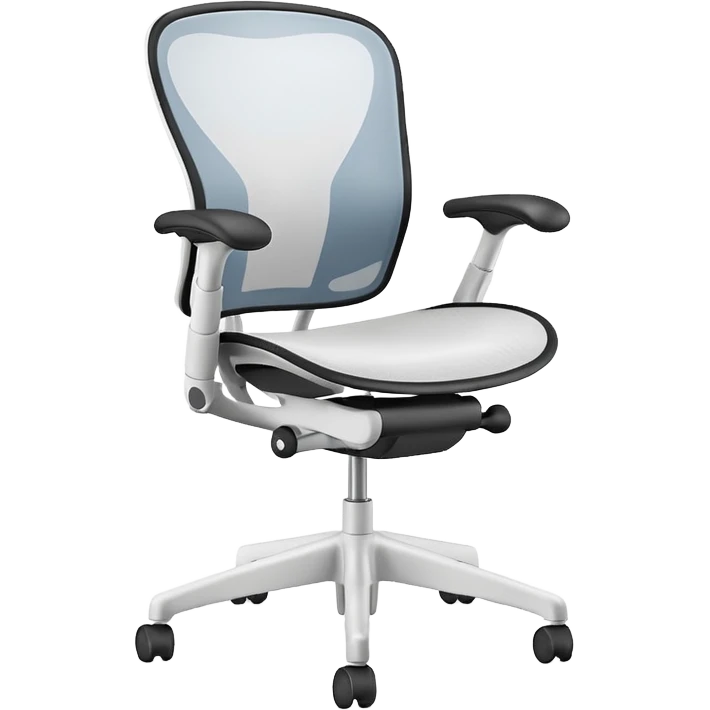 white sayl Herman Miller ergonomic chair back view emoji