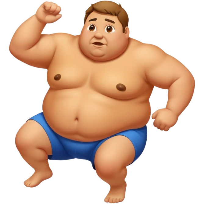Fat man climbing  emoji