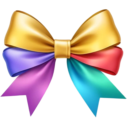 Gift card with a colorful ribbon and bow emoji