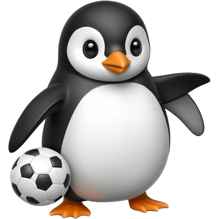 Penguin playing football emoji