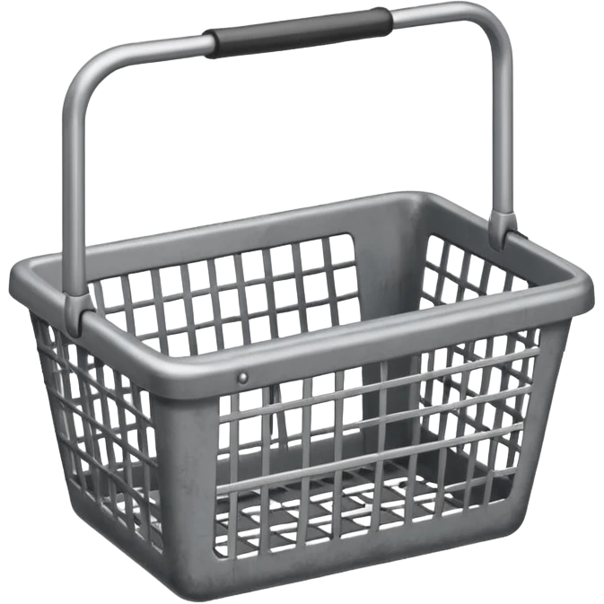 empty shopping basket metal gray emoji