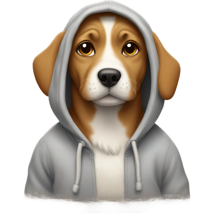 Dog wearing hoodie emoji
