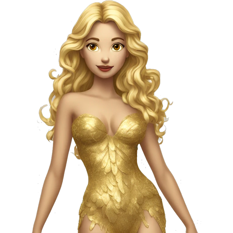 golden nymphe from TV Festival of Monte-Carlo realistic entire body emoji