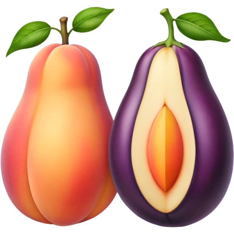 Peach with a eggplant emoji