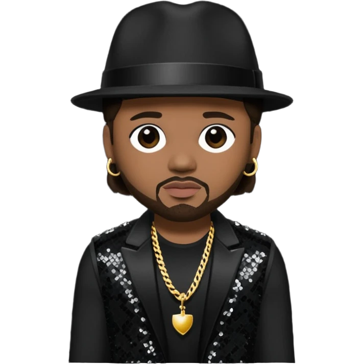 The-Dream, R&B Singer (b.1977) with dark brown hair, black sequin tour outfit  emoji