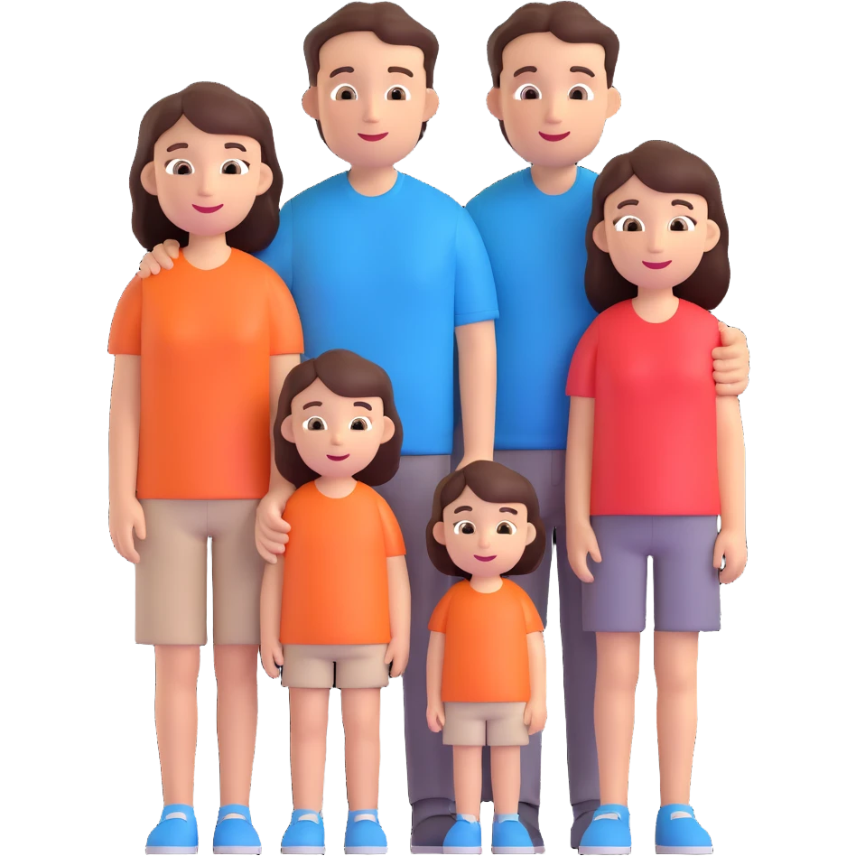 a white family with three children, a boy and two girls emoji
