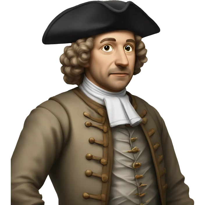 Photorealistic 17th century engineer with drawings emoji