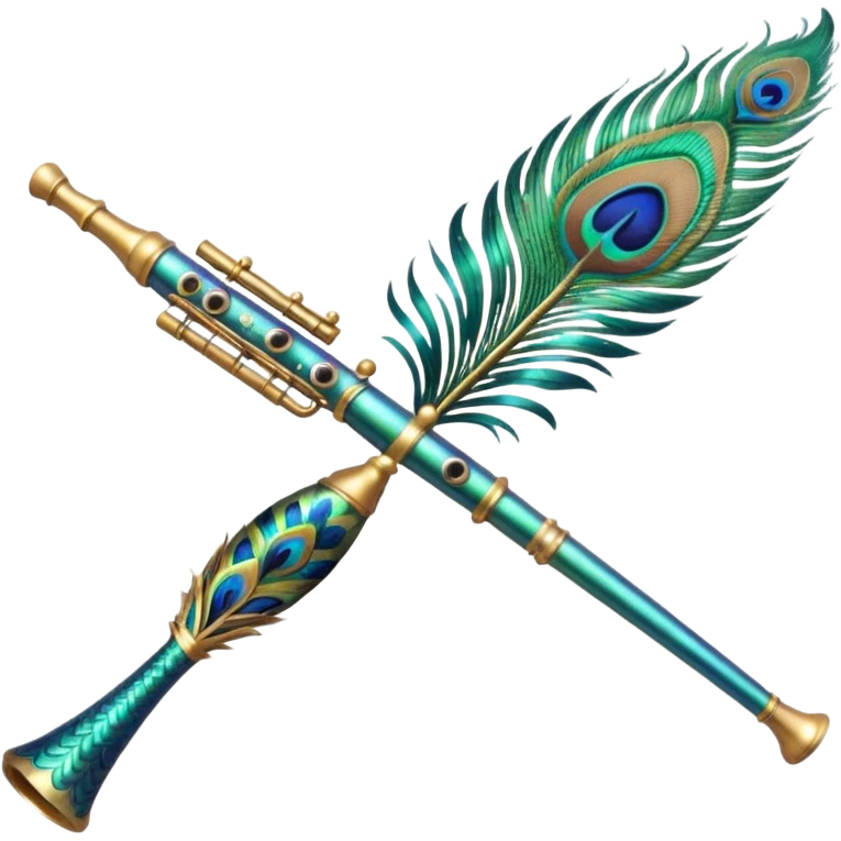 Peacock feather flute emoji