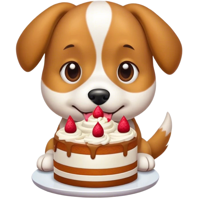 Dog holds a cake emoji