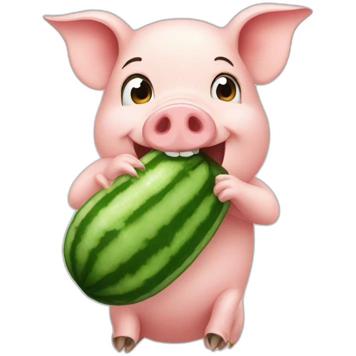 pig eating a cucumber emoji