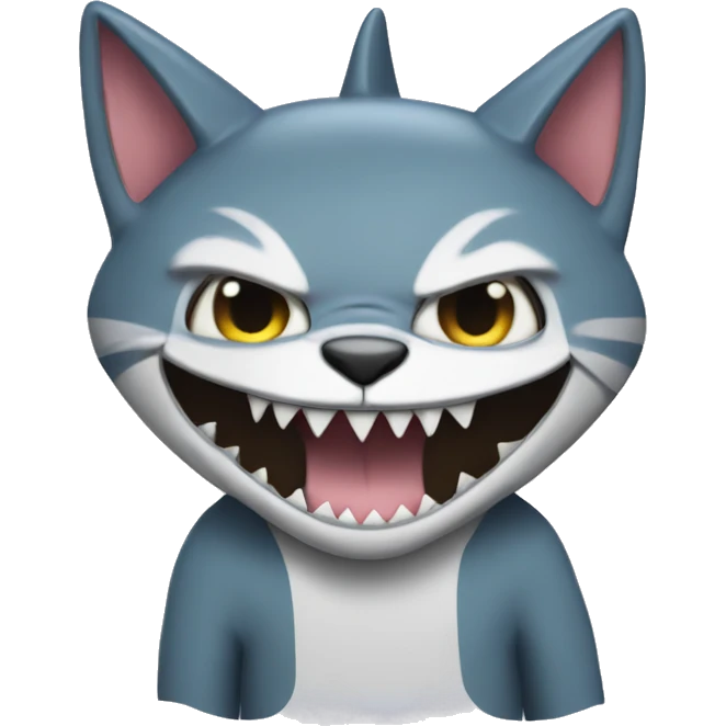 A cartoon cat wearing a shark costume  emoji