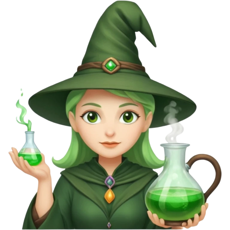green witch cooking potion emoji