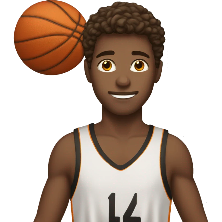 white boy with brown hair holding a basketball emoji