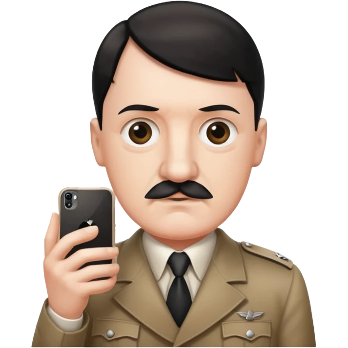 Hitler with an iPhone emoji