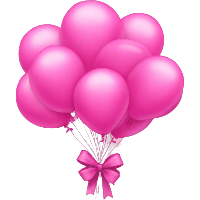 Bunch of pink balloons tied with pink bow emoji
