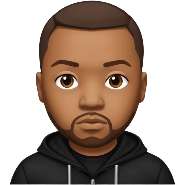 Timbaland with dark brown hair, black outfit emoji