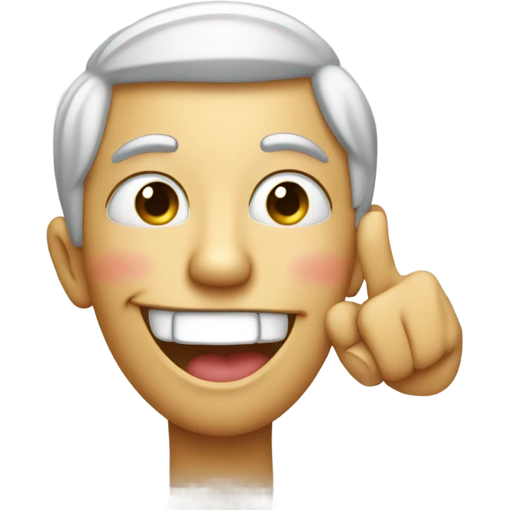 Smile face with blush and middle finger emoji
