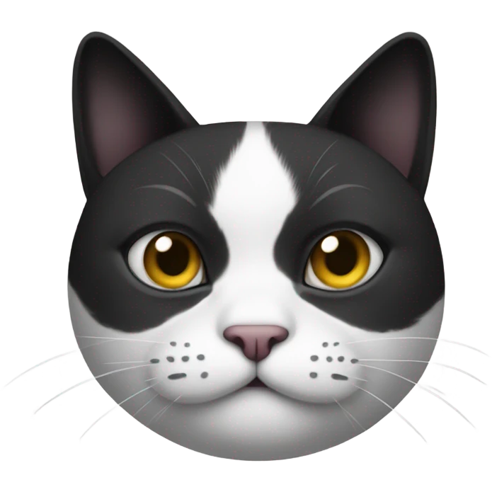 a black and white fat cat  emoji