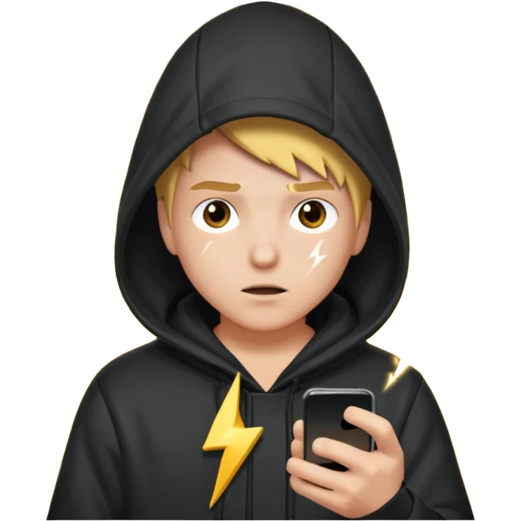 hooded-on-their-phone-making-money lighting bolt emoji