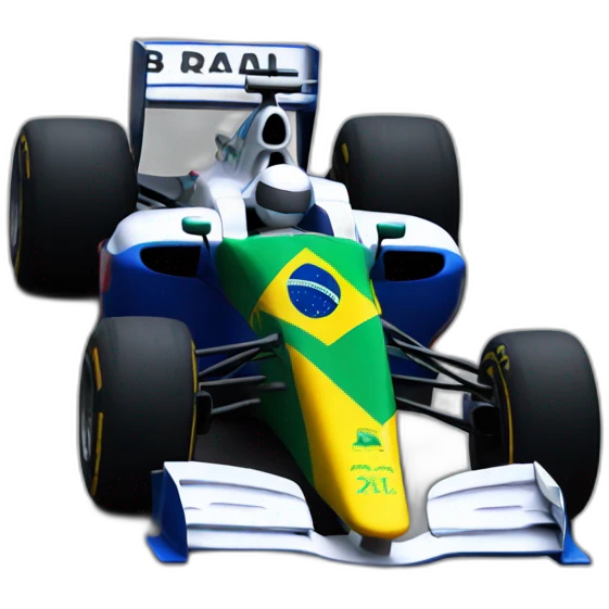 A F1 CAR WITH BRAZIL FLAG emoji
