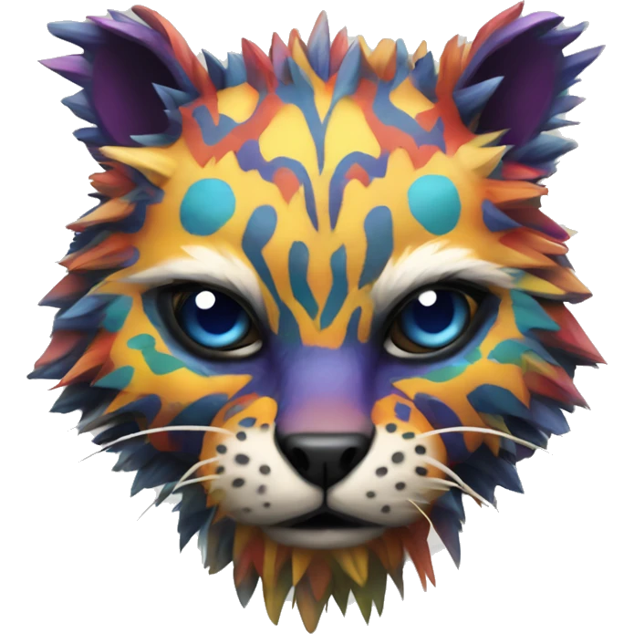 a colorful edgy vernid-fionbri-animal-creature with splash patterns emoji