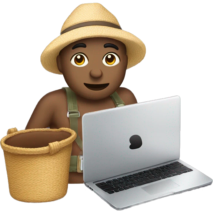 Chico con laptop y muchila emoji