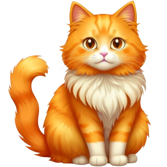 orange cat with magical sparkles and aura emoji