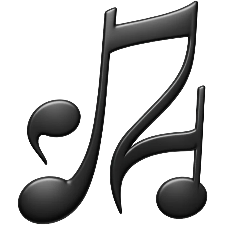 two music notes with a plus symbol emoji