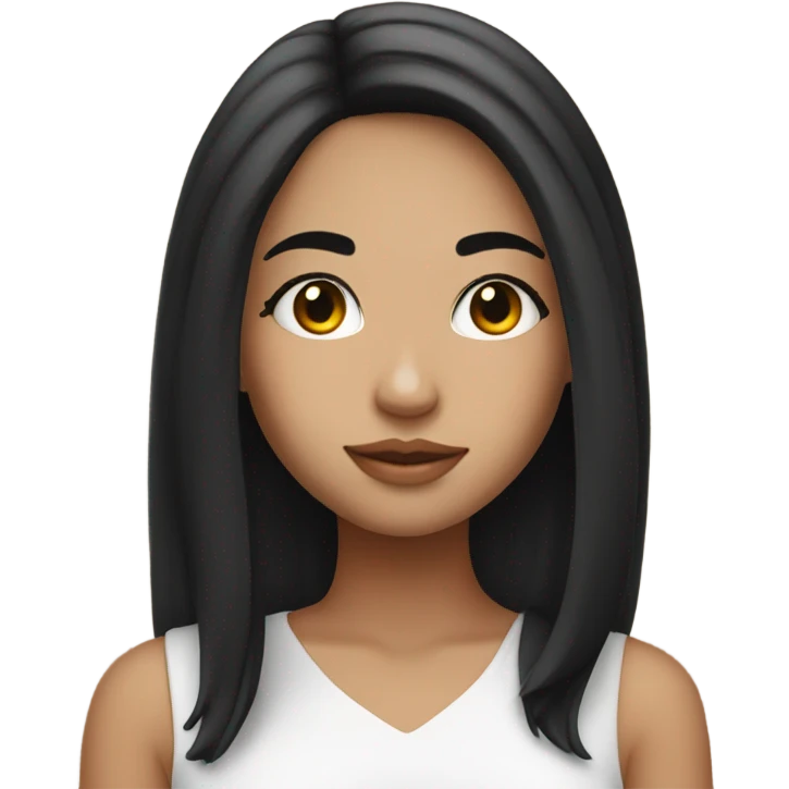 beautiful girl with black hair and white strands near her face emoji