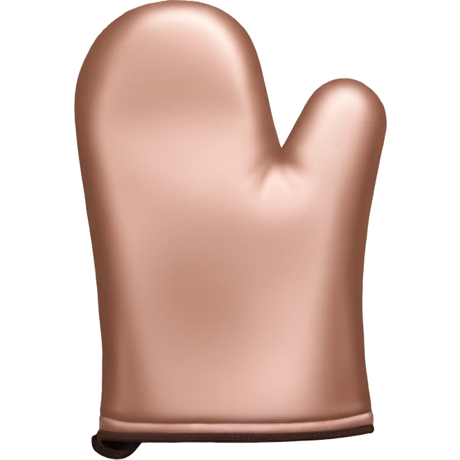 Realistic isolated rose gold oven mitt. emoji