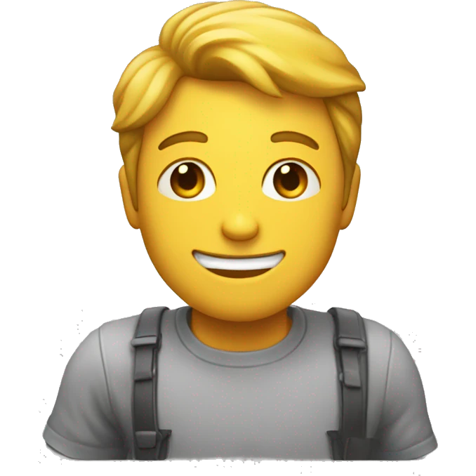 Homem apontando dedo sorrindo emoji
