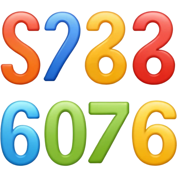 Create 6 7 numbers  emoji