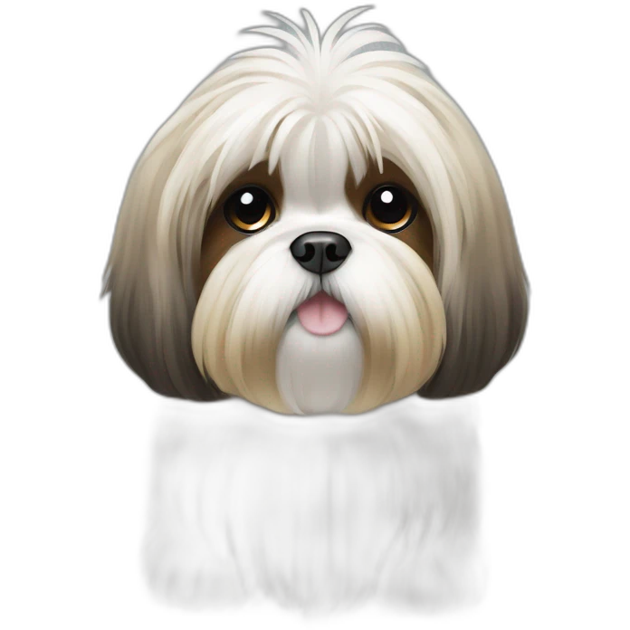Dog Shih Tzu with long wool full-height  emoji