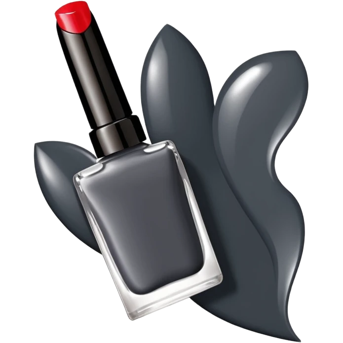 Christian Louboutin dark grey nail polish  emoji