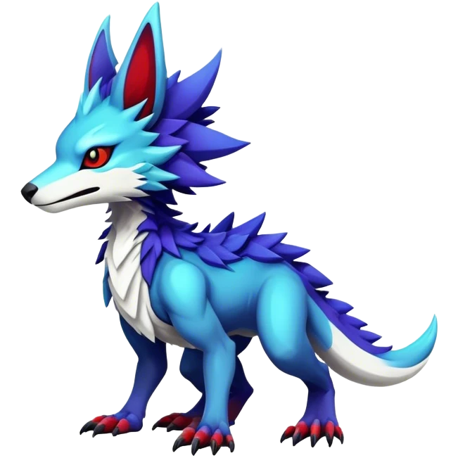 Epic Edgy Cute Colorful Modern Vernid-Protogen-Sergal-creature-animal full body emoji