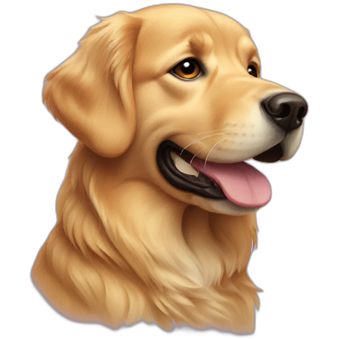 Un golden retriver emoji