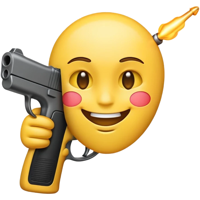 emoji with gun to head painfully smiling  emoji