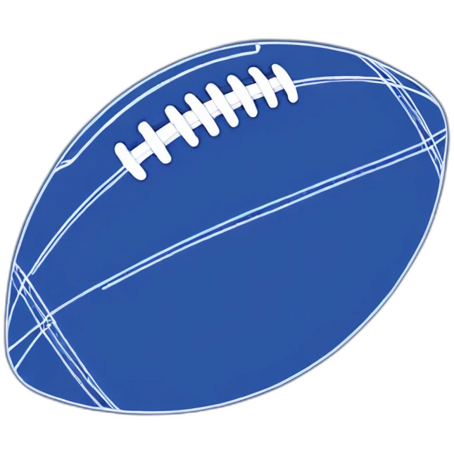 Blueprint outline of an American football ball emoji