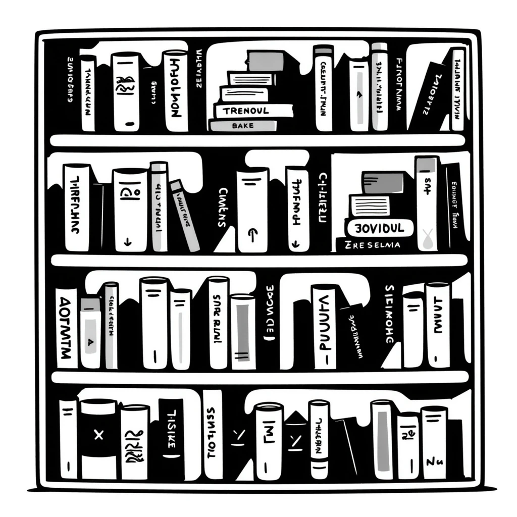A bookshelf filled with various books emoji