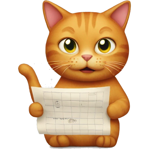ginger cat reads the rules emoji