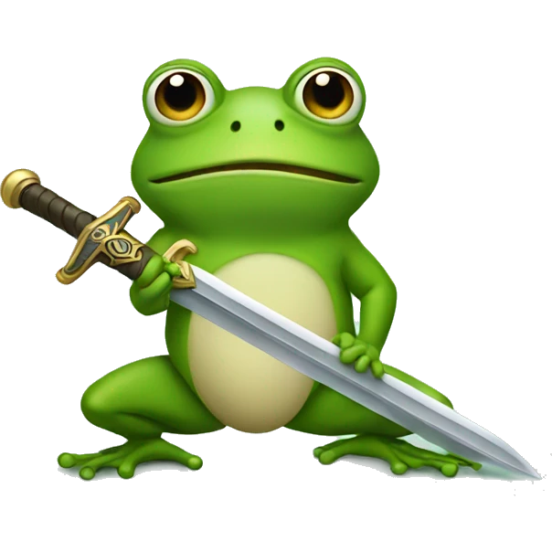 Frog holding a sword  emoji
