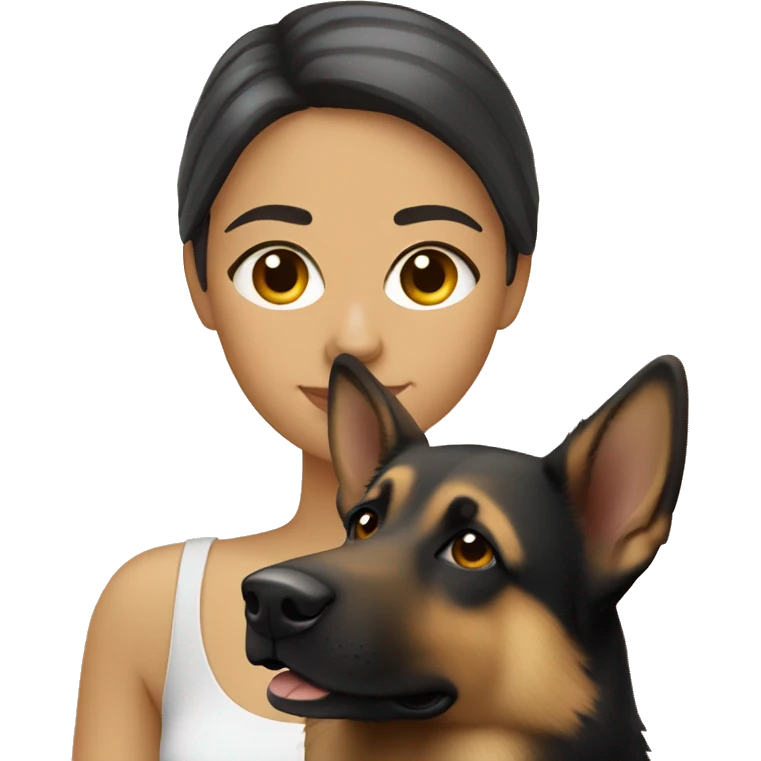 pale skin hispanic woman with german shepherd emoji