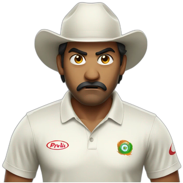 angry indian cricket bowler emoji